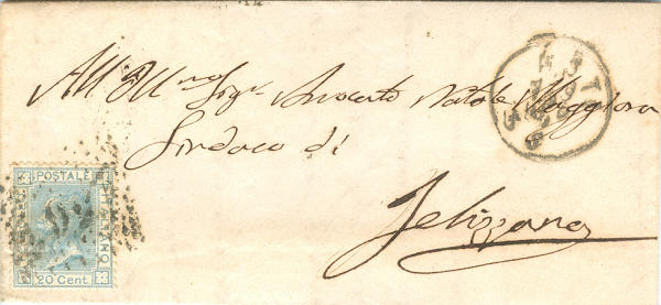Lettera da Asti per Felizzano 1869