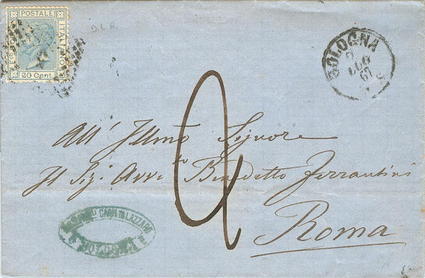 Lettera da Bologna per Roma 1867