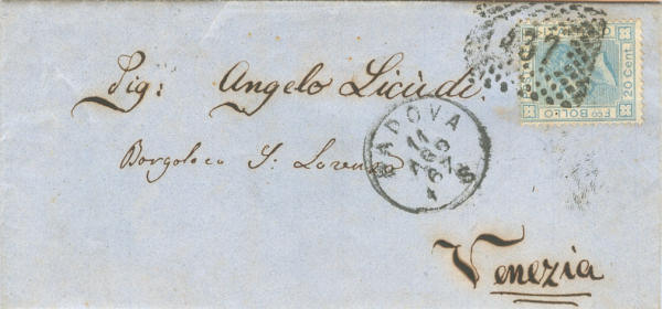 Lettera da Padova per Venezia 1867