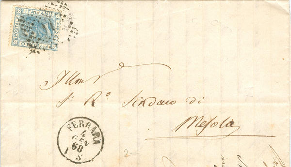 Lettera da Ferrara per Mesola 1868