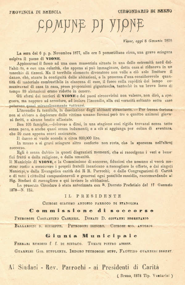 Lettera da Vezza D'Oglio per Novilara 1878