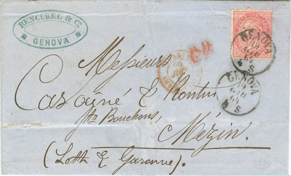 Lettera da Genova per l'Estero 1864