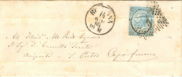 Lettera da Bologna per Molinella 1866