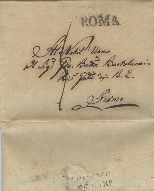 Lettera da Roma per Fermo 1829