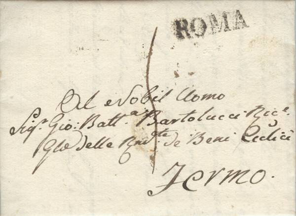 Lettera da Roma per Fermo 1822