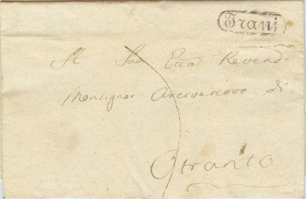 Lettera da Trani per Otranto 1829