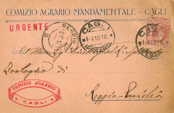 Comizio Agrario Mandamentale - Cagli 1916