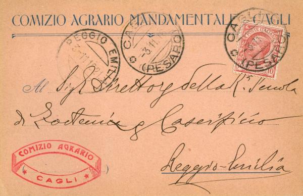 Comizio Agrario Mandamentale - Cagli 1916