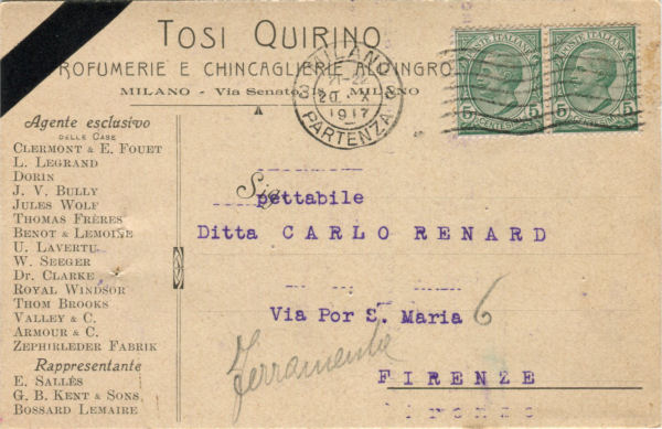Profumerie Tosi Quirino - Milano 1917