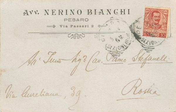 Avv. Nerino Bianchi - Pesaro 1905