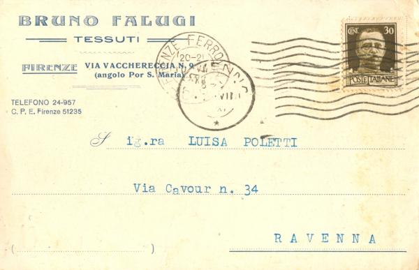 Tessuti Bruno Falugi - Firenze 1937