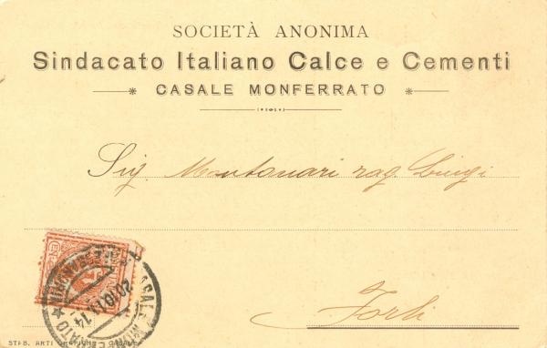 Sindacato Calce Cementi - Casale Monferrato 1911