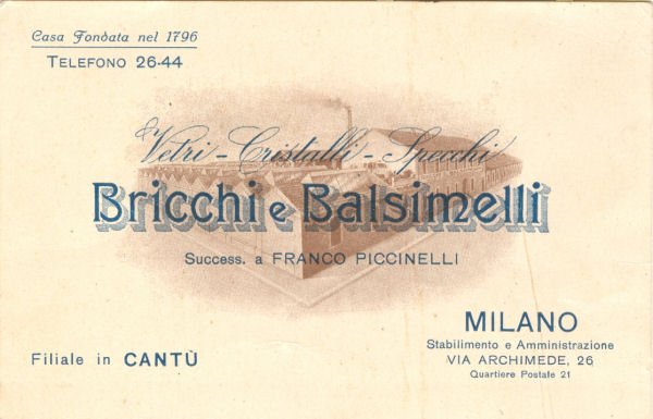 Vetri Cristalli Bricchi Balsimelli Cant