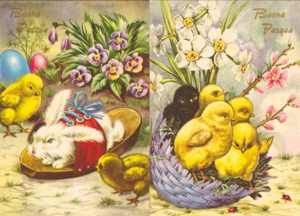 Serie 5 cartoline Buona Pasqua