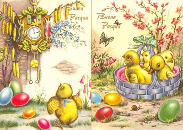 Serie 5 cartoline Buona Pasqua