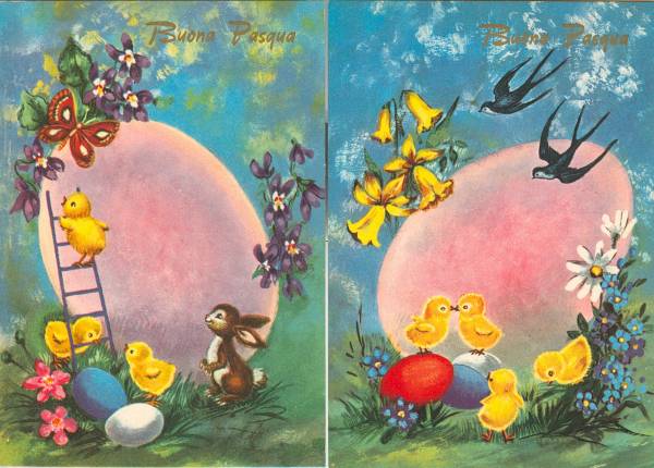 Serie 5 cartoline Buona Pasqua
