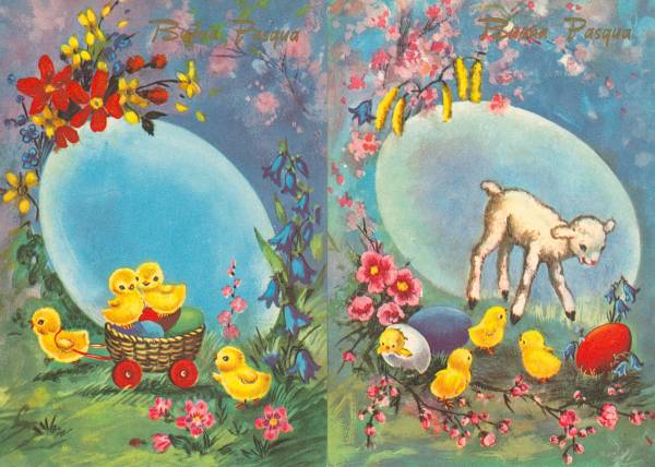 Serie 5 cartoline Buona Pasqua